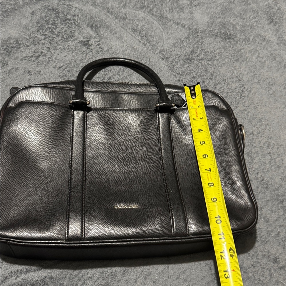 Coach Metropolitan  Black Slim Briefcase Handbag Leather Laptop Bag - Picture 7 of 14